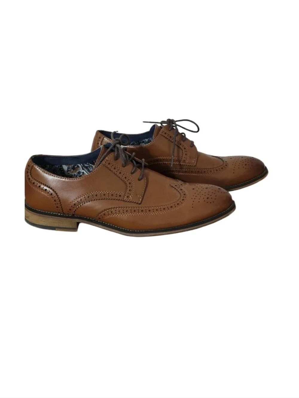 Bruno Marc Classic Men’s Brown Leather Wingtip Dress Shoes
